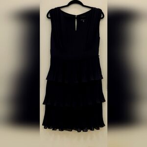 Frank Lyman Black Tiered Ruffle Dress (Large)